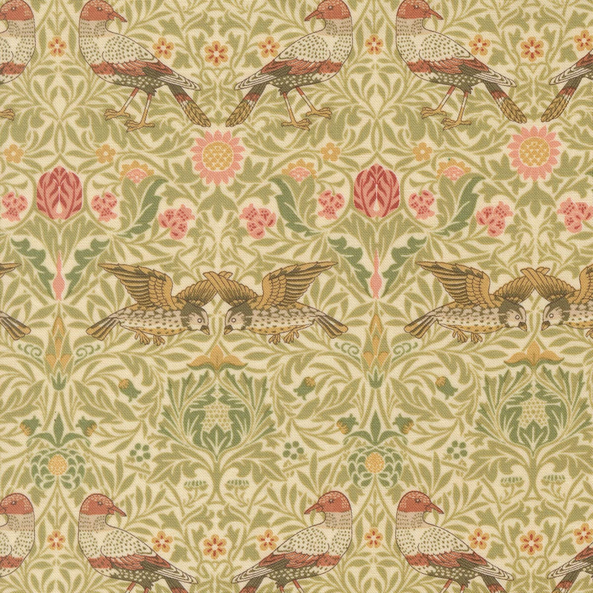 Moda Fabrics William Morris Muse Barbara Brackman Damask Birds